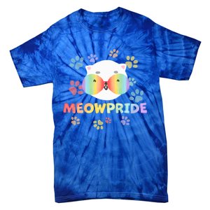 Meowpride Cat With Rainbow Sunglasses Lgbtqia + And Ally Gift Tie-Dye T-Shirt