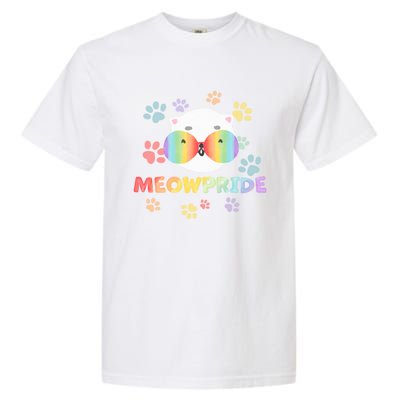 Meowpride Cat With Rainbow Sunglasses Lgbtqia + And Ally Gift Garment-Dyed Heavyweight T-Shirt