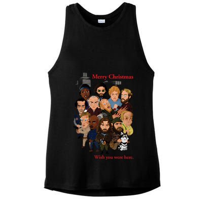 Merry Christmas Wish You Were Here The Things Crew Ladies PosiCharge Tri-Blend Wicking Tank
