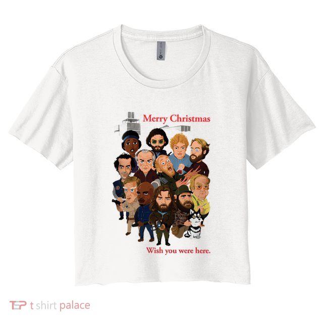 Merry Christmas Wish You Were Here The Things Crew Crop Top