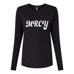 MRCY Christian Worship Shortened Word Womens Cotton Relaxed Long Sleeve T-Shirt