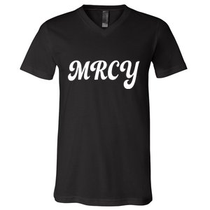 MRCY Christian Worship Shortened Word V-Neck T-Shirt