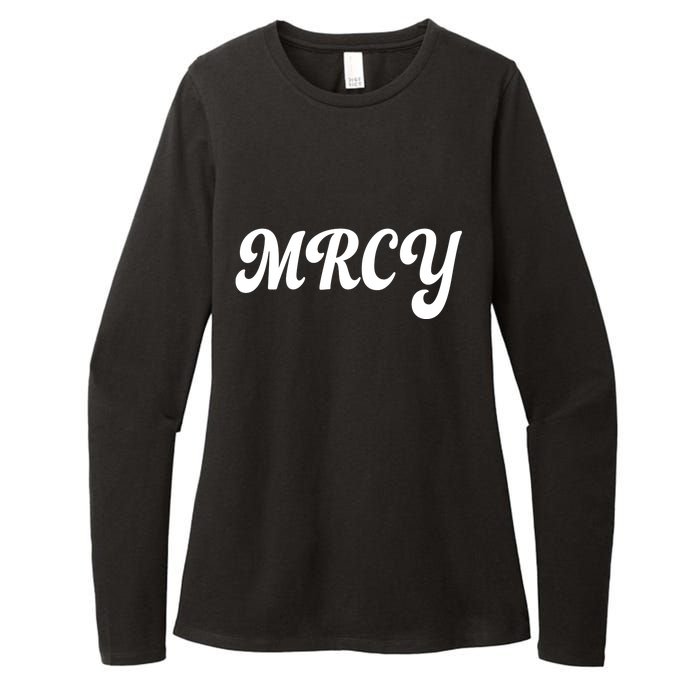 MRCY Christian Worship Shortened Word Womens CVC Long Sleeve Shirt