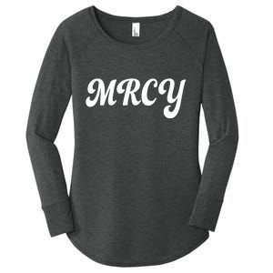 MRCY Christian Worship Shortened Word Women's Perfect Tri Tunic Long Sleeve Shirt