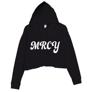 MRCY Christian Worship Shortened Word Crop Fleece Hoodie