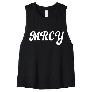 MRCY Christian Worship Shortened Word Women's Racerback Cropped Tank