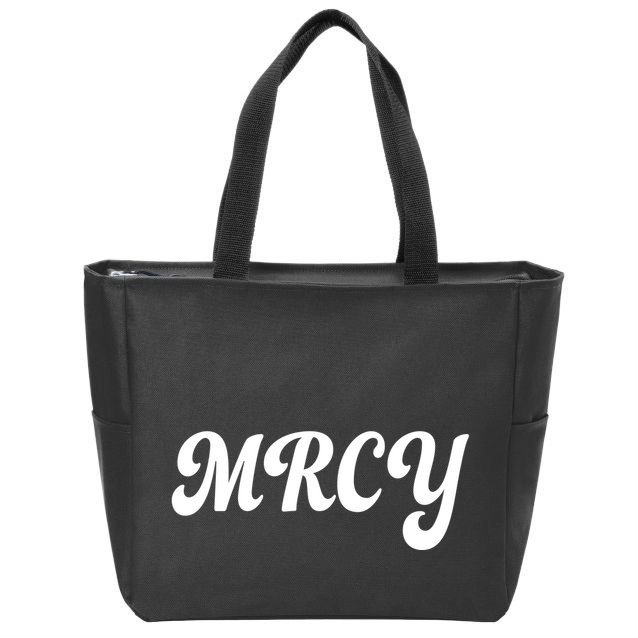 MRCY Christian Worship Shortened Word Zip Tote Bag