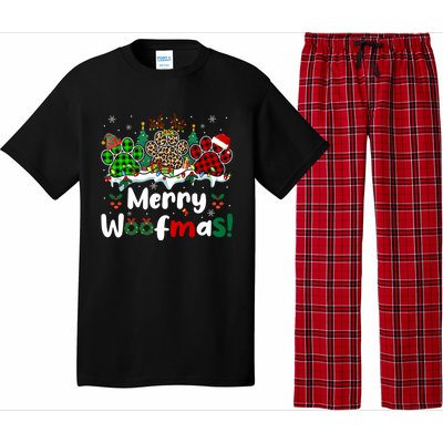 Merry Christmas Woof Santa Reindeer Elf Dog Paws Lover Owner Gift Pajama Set