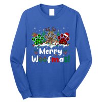 Merry Christmas Woof Santa Reindeer Elf Dog Paws Lover Owner Gift Long Sleeve Shirt