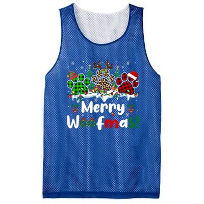 Merry Christmas Woof Santa Reindeer Elf Dog Paws Lover Owner Gift Mesh Reversible Basketball Jersey Tank