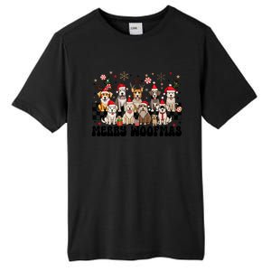 Merry Christmas Woofmas Dog Lovers Puppies Santa Reindeer Gift Tall Fusion ChromaSoft Performance T-Shirt