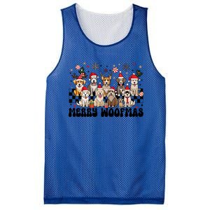 Merry Christmas Woofmas Dog Lovers Puppies Santa Reindeer Gift Mesh Reversible Basketball Jersey Tank