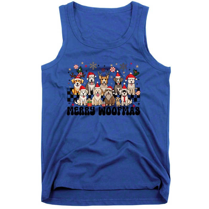 Merry Christmas Woofmas Dog Lovers Puppies Santa Reindeer Gift Tank Top