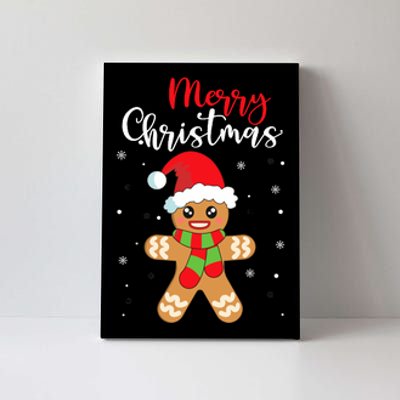 Merry Christmas Wo Girl Gingerbread Man Canvas