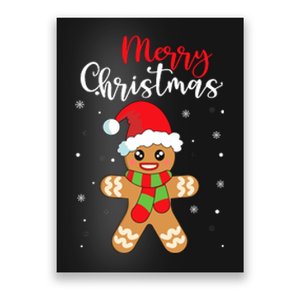 Merry Christmas Wo Girl Gingerbread Man Poster