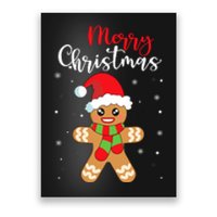 Merry Christmas Wo Girl Gingerbread Man Poster