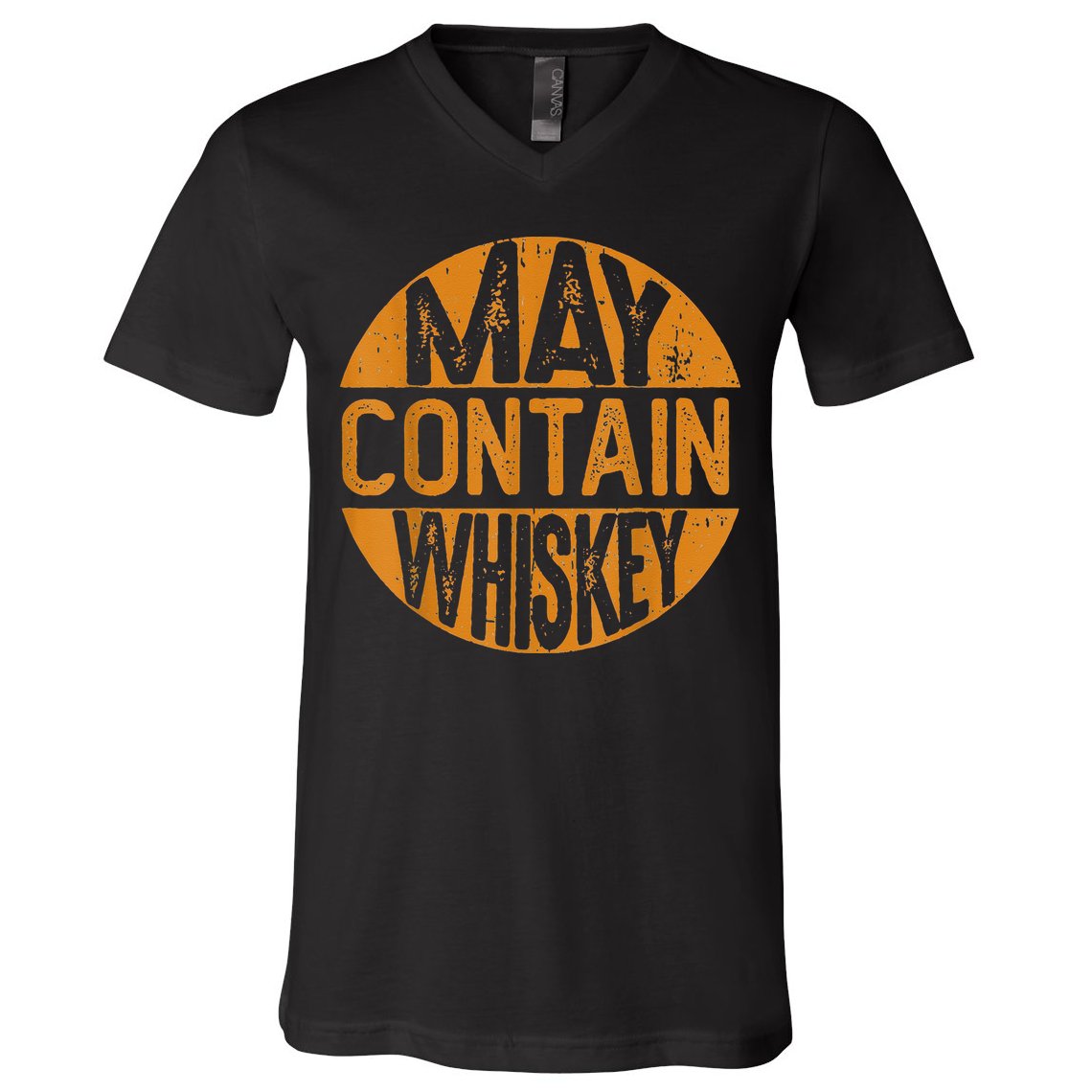 May Contain Whiskey Funny Liquor Drinking V-Neck T-Shirt