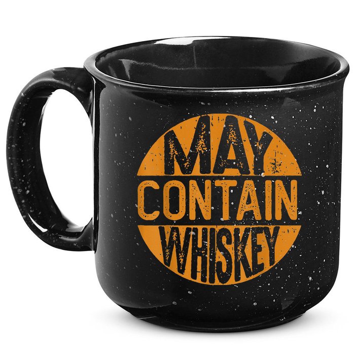 May Contain Whiskey Funny Liquor Drinking 15oz Campfire Ceramic Mug