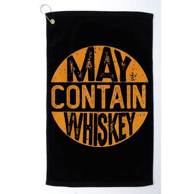 May Contain Whiskey Funny Liquor Drinking Golf Towel