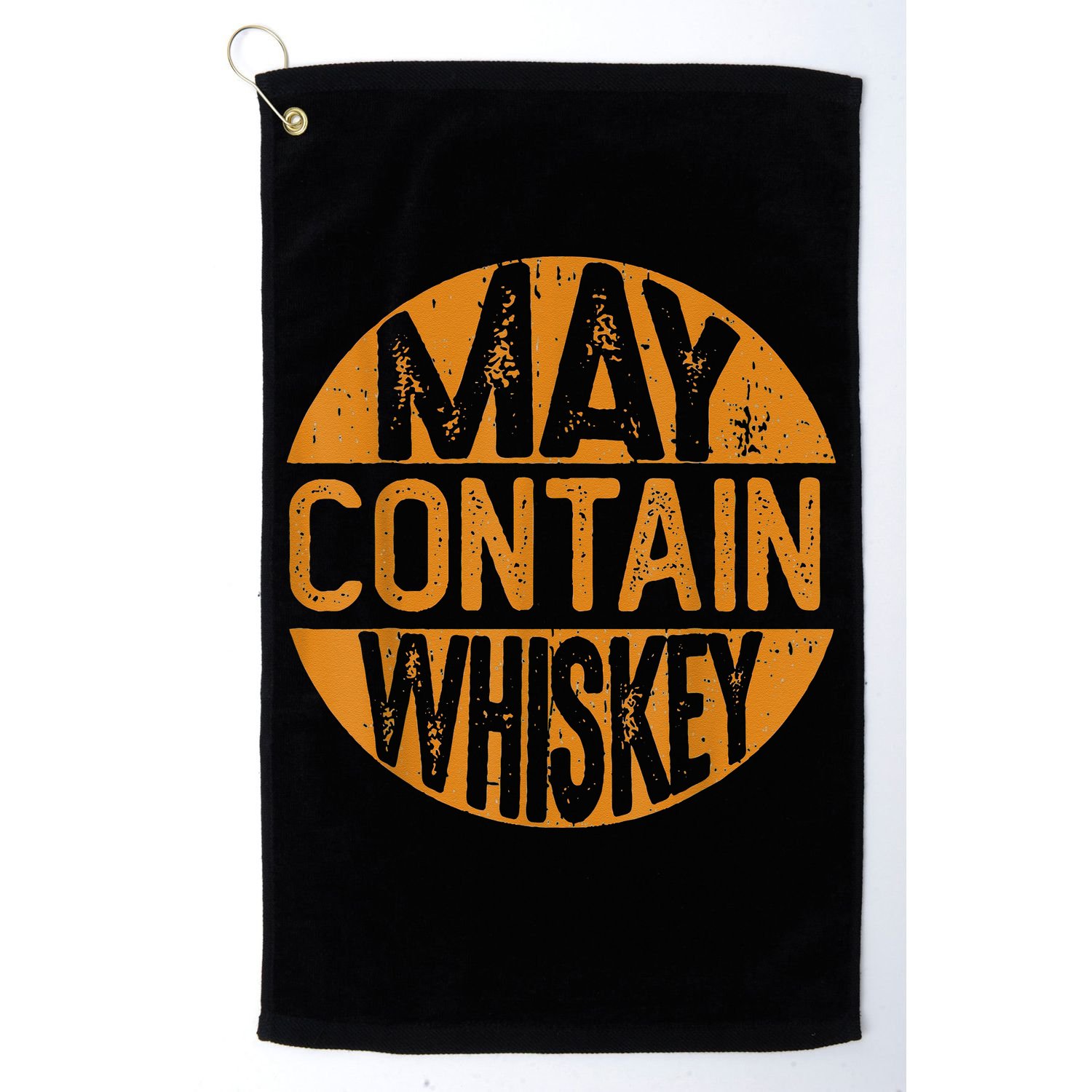 May Contain Whiskey Funny Liquor Drinking Golf Towel