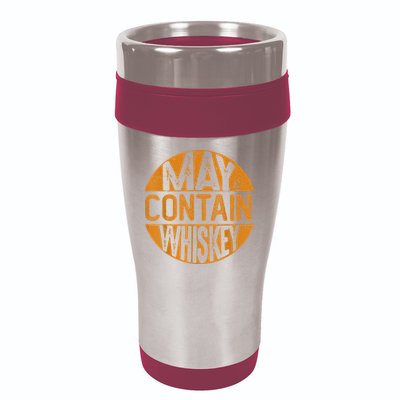 May Contain Whiskey Funny Liquor Drinking 16oz Travel Tumbler