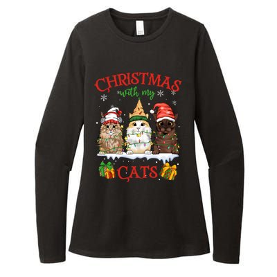 Meowy Christmas With My Cats Feline Fun Christmas Cat Gift Womens CVC Long Sleeve Shirt