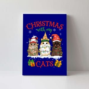 Meowy Christmas With My Cats Feline Fun Christmas Cat Gift Canvas