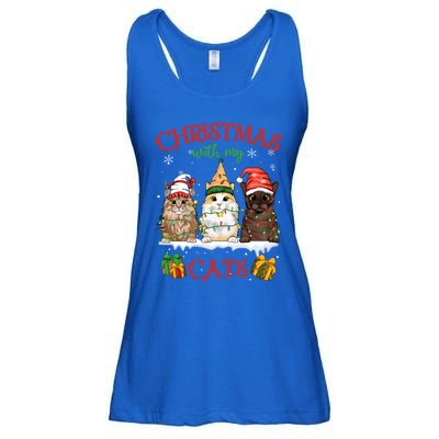 Meowy Christmas With My Cats Feline Fun Christmas Cat Gift Ladies Essential Flowy Tank