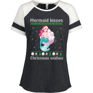 Mermaid Christmas Wishes Ugly Mermaid Xmas Gift Enza Ladies Jersey Colorblock Tee