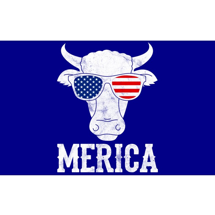 Merica Cow With Sunglasses Us Flag Patriotic Rancher Gift Great Gift Bumper Sticker