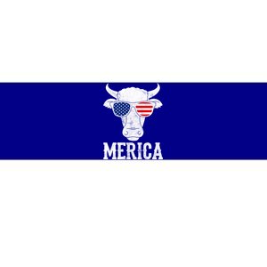 Merica Cow With Sunglasses Us Flag Patriotic Rancher Gift Great Gift Bumper Sticker