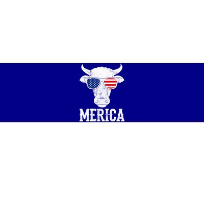 Merica Cow With Sunglasses Us Flag Patriotic Rancher Gift Great Gift Bumper Sticker