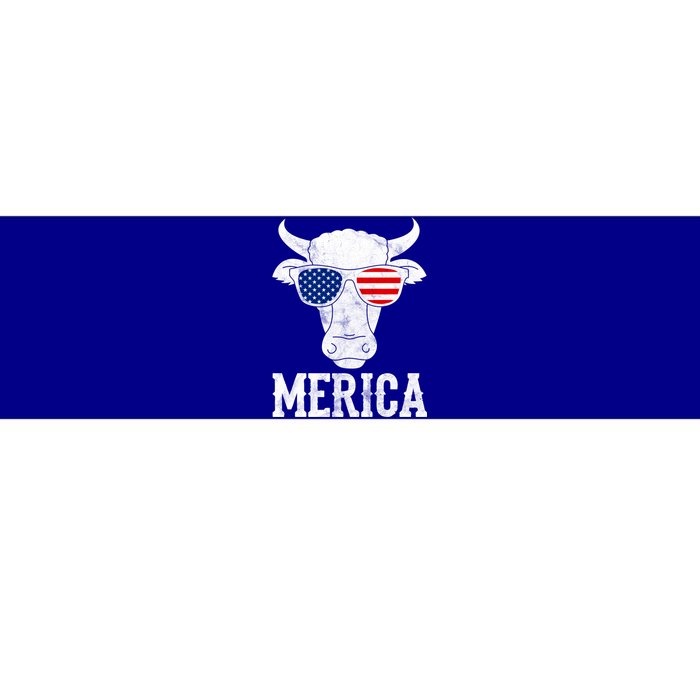 Merica Cow With Sunglasses Us Flag Patriotic Rancher Gift Great Gift Bumper Sticker