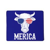 Merica Cow With Sunglasses Us Flag Patriotic Rancher Gift Great Gift Mousepad