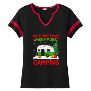 My Christmas Wish More Camping RV Christmas Tree Gift Ladies Halftime Notch Neck Tee