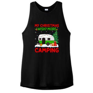 My Christmas Wish More Camping RV Christmas Tree Gift Ladies PosiCharge Tri-Blend Wicking Tank