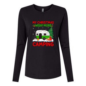 My Christmas Wish More Camping RV Christmas Tree Gift Womens Cotton Relaxed Long Sleeve T-Shirt