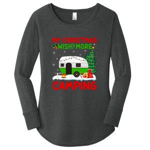 My Christmas Wish More Camping RV Christmas Tree Gift Women's Perfect Tri Tunic Long Sleeve Shirt