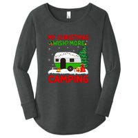 My Christmas Wish More Camping RV Christmas Tree Gift Women's Perfect Tri Tunic Long Sleeve Shirt