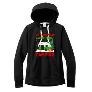 My Christmas Wish More Camping RV Christmas Tree Gift Women's Fleece Hoodie