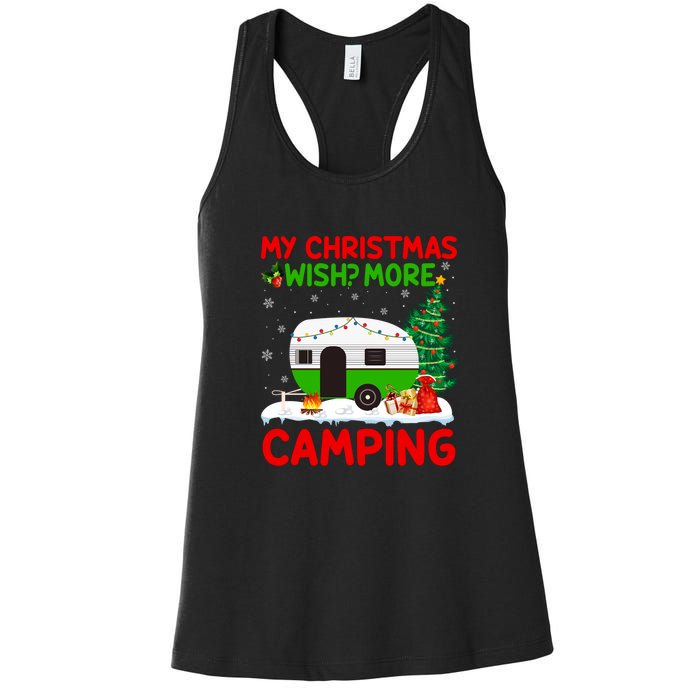 My Christmas Wish More Camping RV Christmas Tree Gift Women's Racerback Tank