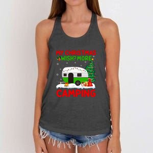 My Christmas Wish More Camping RV Christmas Tree Gift Women's Knotted Racerback Tank