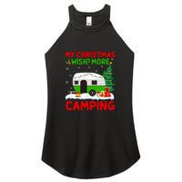 My Christmas Wish More Camping RV Christmas Tree Gift Women's Perfect Tri Rocker Tank