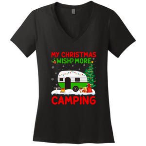 My Christmas Wish More Camping RV Christmas Tree Gift Women's V-Neck T-Shirt