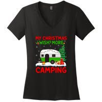 My Christmas Wish More Camping RV Christmas Tree Gift Women's V-Neck T-Shirt