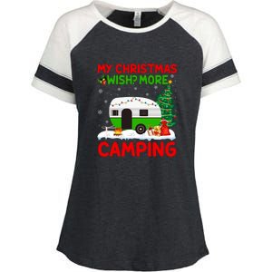 My Christmas Wish More Camping RV Christmas Tree Gift Enza Ladies Jersey Colorblock Tee