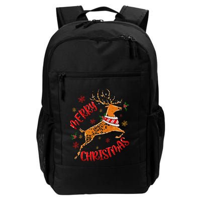 Merry Christmas Western Leopard Reindeer Xmas Holiday Gifts Backpack
