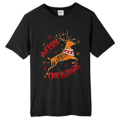 Merry Christmas Western Leopard Reindeer Xmas Holiday Gifts Tall Fusion ChromaSoft Performance T-Shirt