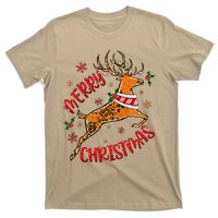 Merry Christmas Western Leopard Reindeer Xmas Holiday Gifts T-Shirt