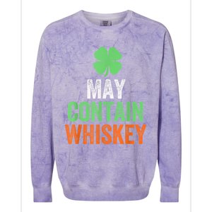 May Contain Whiskey Funny St Patricks Day Colorblast Crewneck Sweatshirt